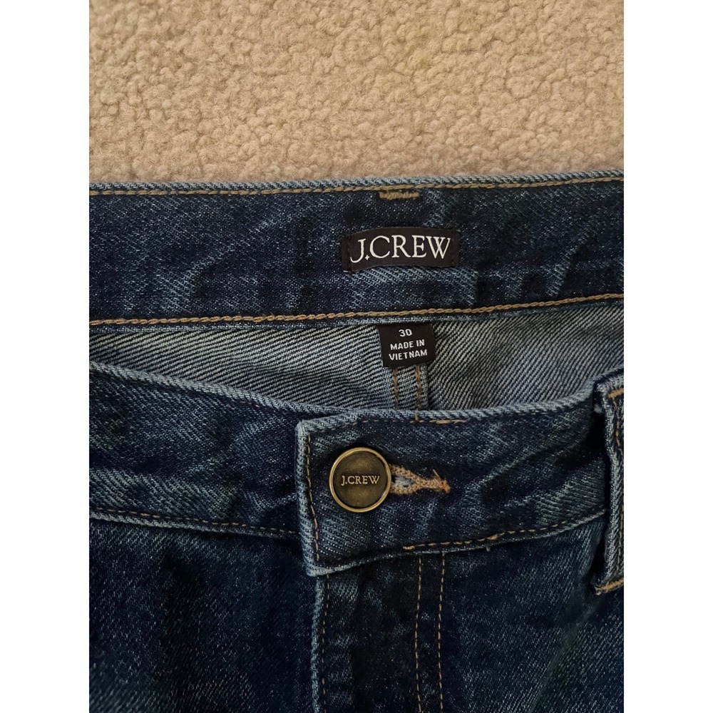 J. Crew Dark Indigo Wide-Leg Cropped Jeans - Picture 5 of 9